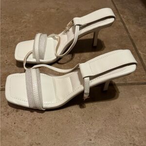 NWOT Miss Lola Elegant White Strappy Heels